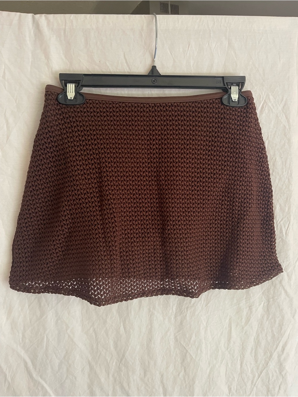 Victoria's Secret Crochet Mini-Skirt Espresso Built-in Swim Bottoms Size S - Picture 7 of 11